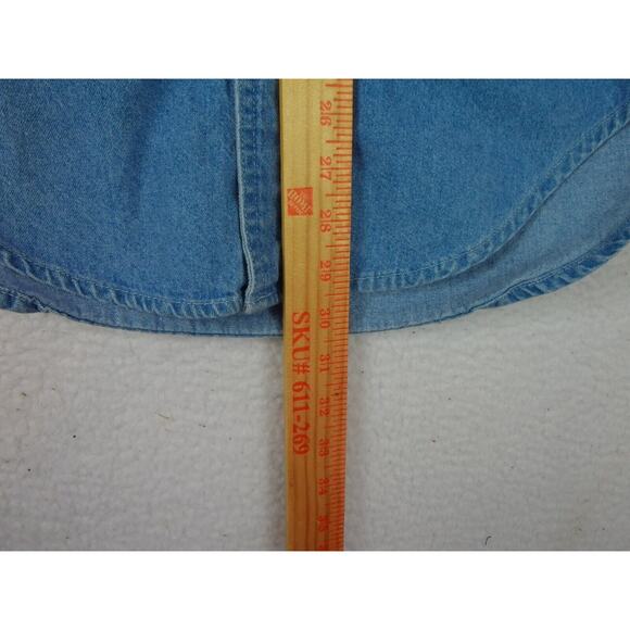 VINTAGE PLANET HOLLYWOOD‎ BUTTON UP DENIM SHIRT 1991 MENS SIZE SMALL BLUE - Picture 6 of 10